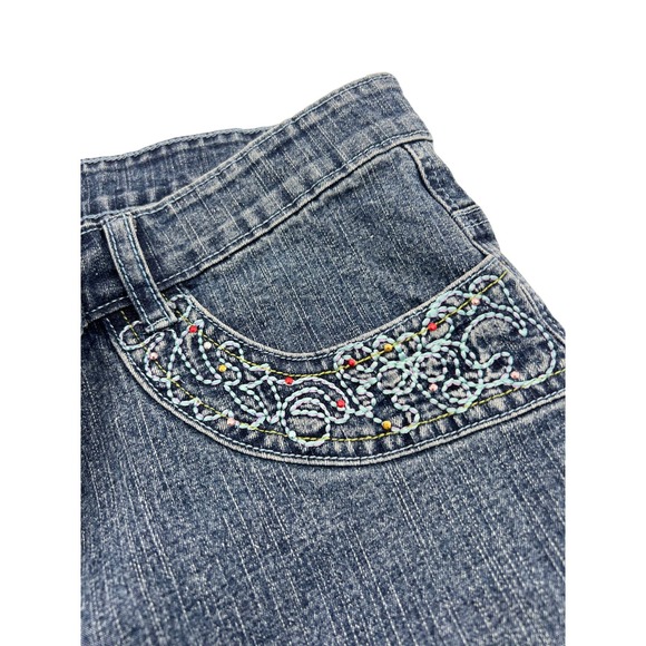 Cosmopolitan Denim Capri Embroidered beaded Jeans - Picture 7 of 9
